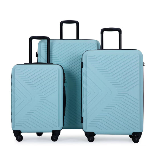 Flynama 29.75" x 19.9" x 11.25" Green Plastic Hardshell Suitcase set