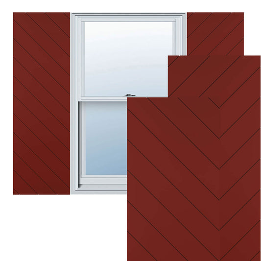 Ekena Millwork 15-in W x 32-in H Pepper Red Flat panel Exterior Shutters ( 2 -Pack )