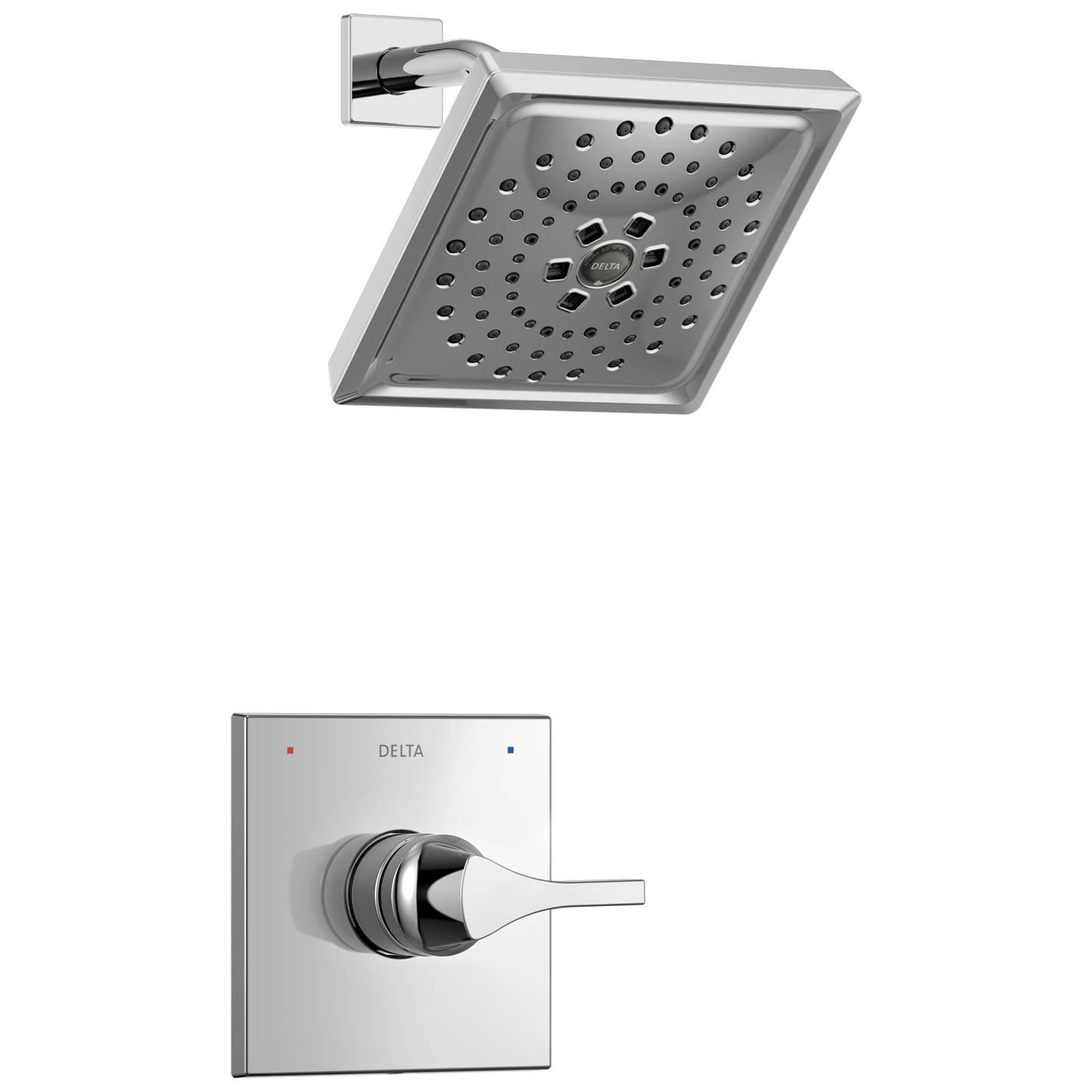 Delta Zura Chrome 1-handle Multi-function 7.6875-in Square Shower Faucet