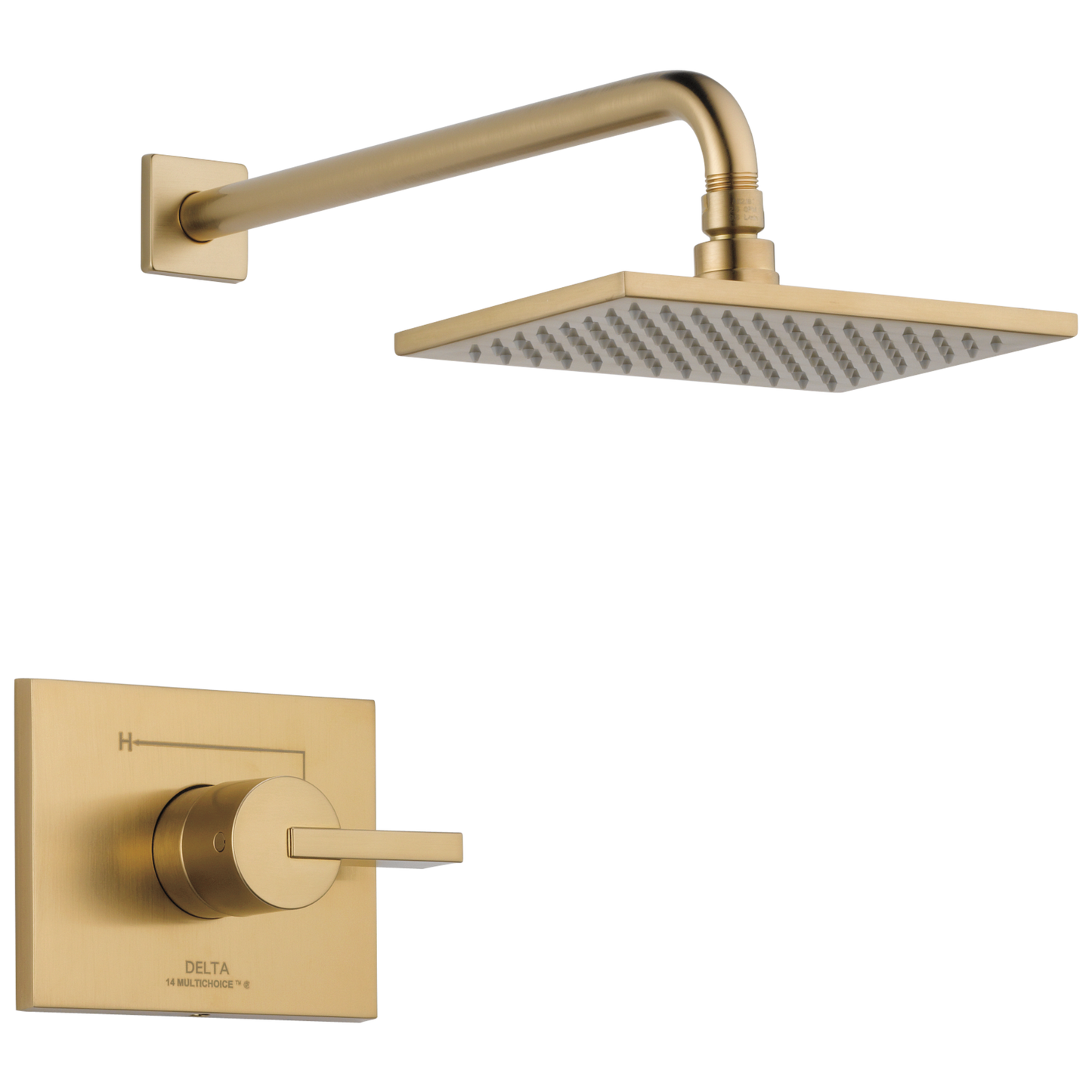 Delta Vero Champagne Bronze 1-handle Single function 8.656-in Square Shower Faucet