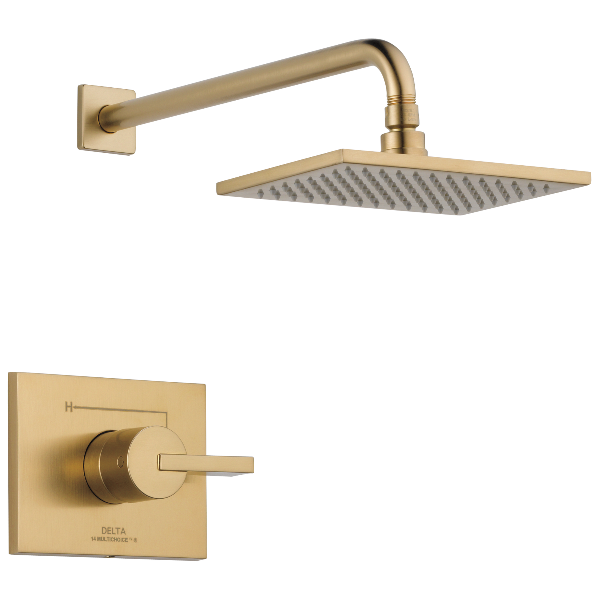Delta Vero Champagne Bronze 1-handle Single function 8.656-in Square Shower Faucet