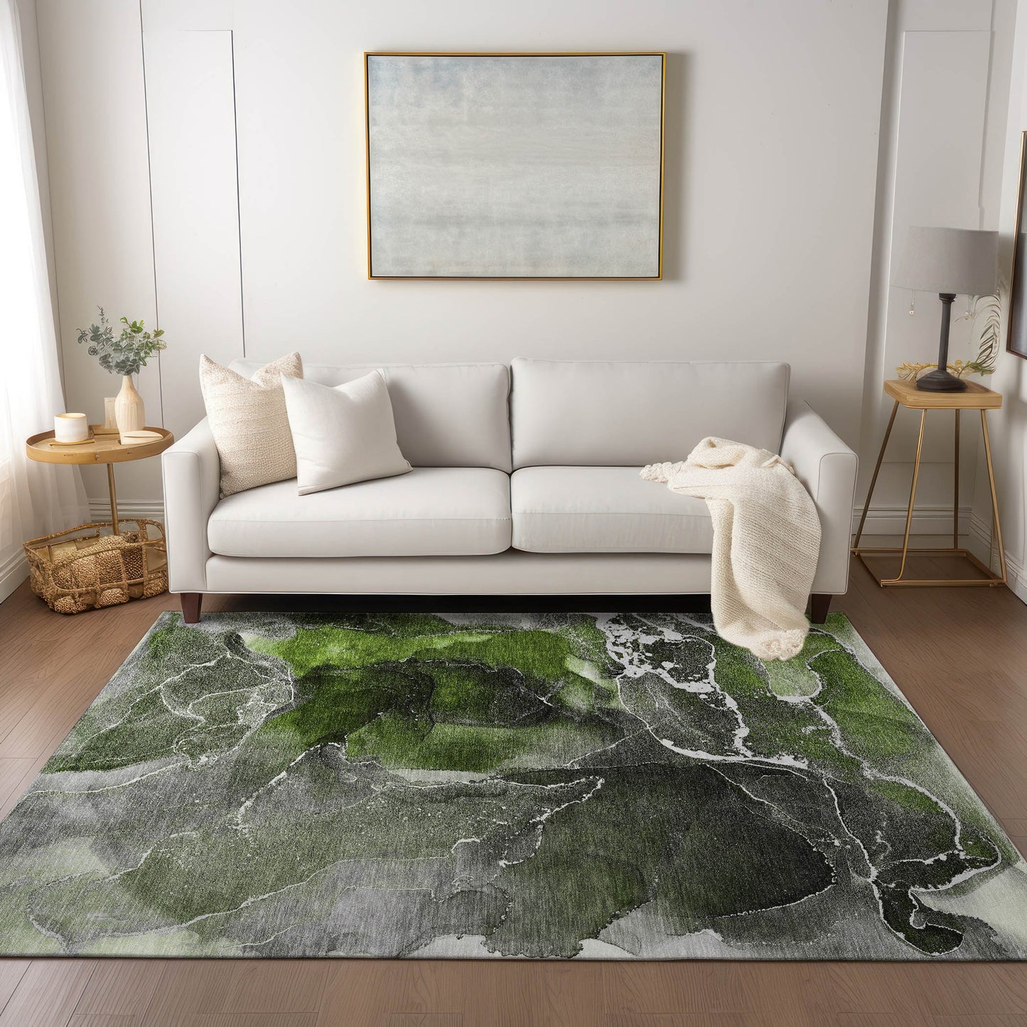 Addison Rugs Chantille ACN503GE 10 x 14 (ft) Green Rectangular Indoor/Outdoor Abstract Machine washable Area rug