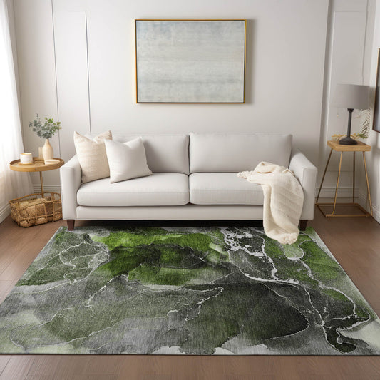 Addison Rugs Chantille ACN503GE 10 x 14 (ft) Green Rectangular Indoor/Outdoor Abstract Machine washable Area rug