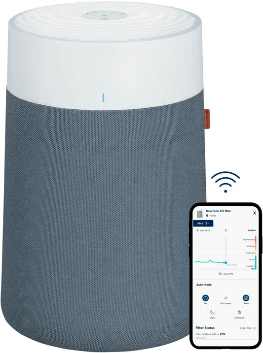 Blueair - Blue Pure 311i Max 387 Sq. Ft Smart HEPASilent Air Purifier - White/Seabed