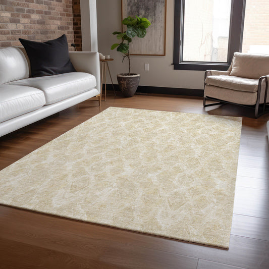 Addison Rugs Chantille ACN622BG 9 x 12 (ft) Beige Rectangular Indoor/Outdoor Geometric Machine washable Area rug
