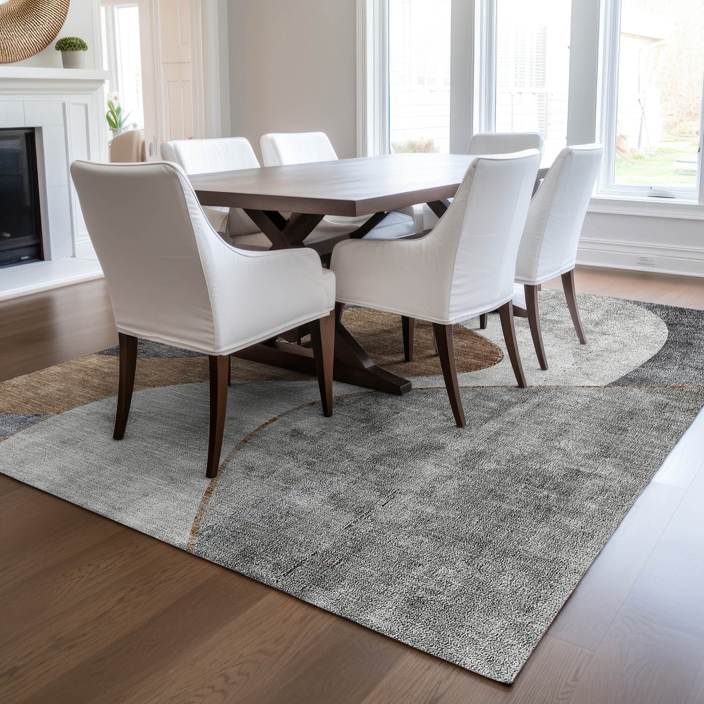 Addison Rugs Chantille ACN633GY 9 x 12 (ft) Gray Rectangular Indoor/Outdoor Geometric Machine washable Area rug