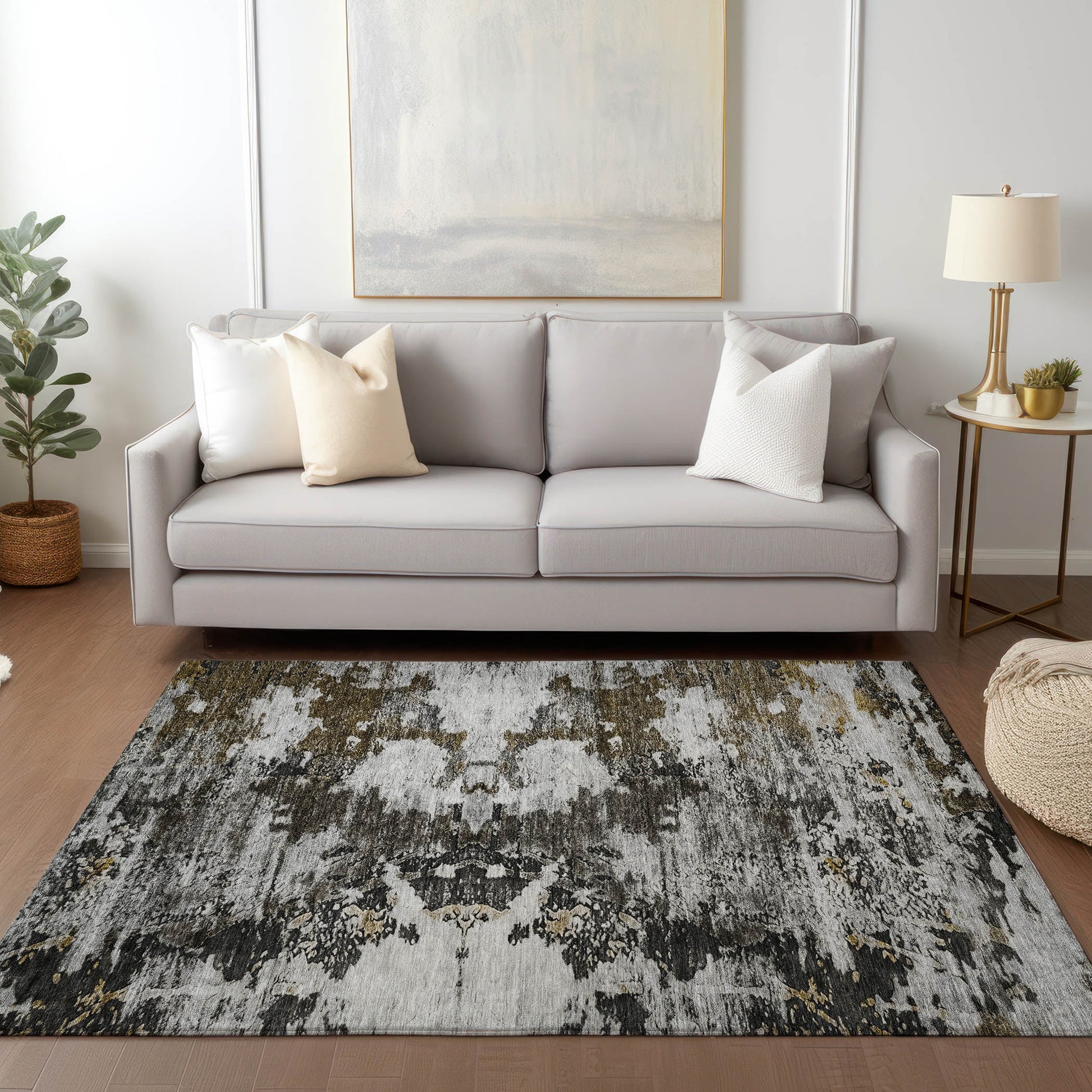 Addison Rugs Chantille ACN638TP 8 x 10 (ft) Taupe Rectangular Indoor/Outdoor Geometric Machine washable Area rug