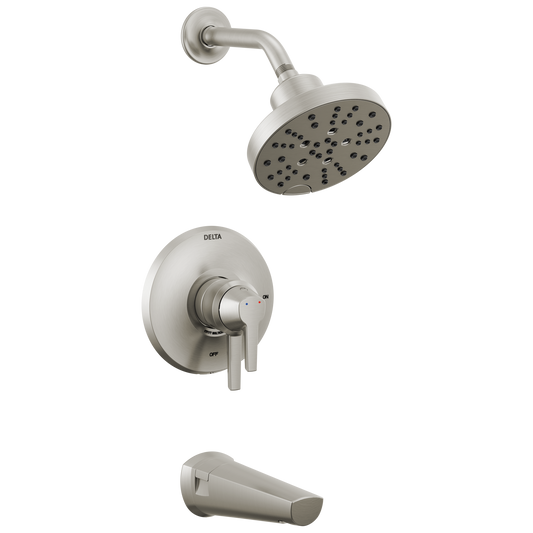 Delta Galeon Lumicoat Stainless 2-handle Multi-function 6-in Round Bathtub and shower Faucet