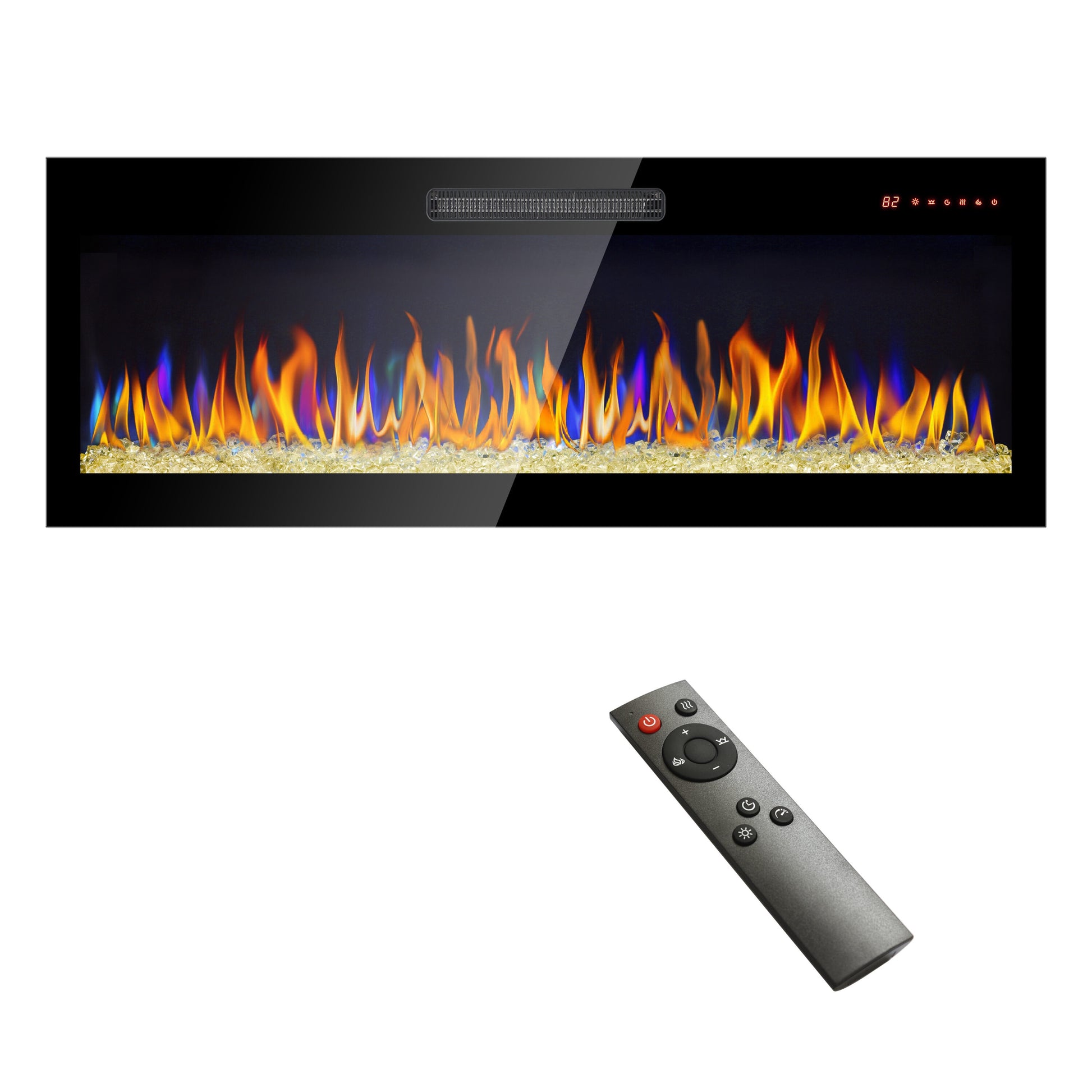 Bayfeve 50-in W Black LED Electric Fireplace BF-3305-FP