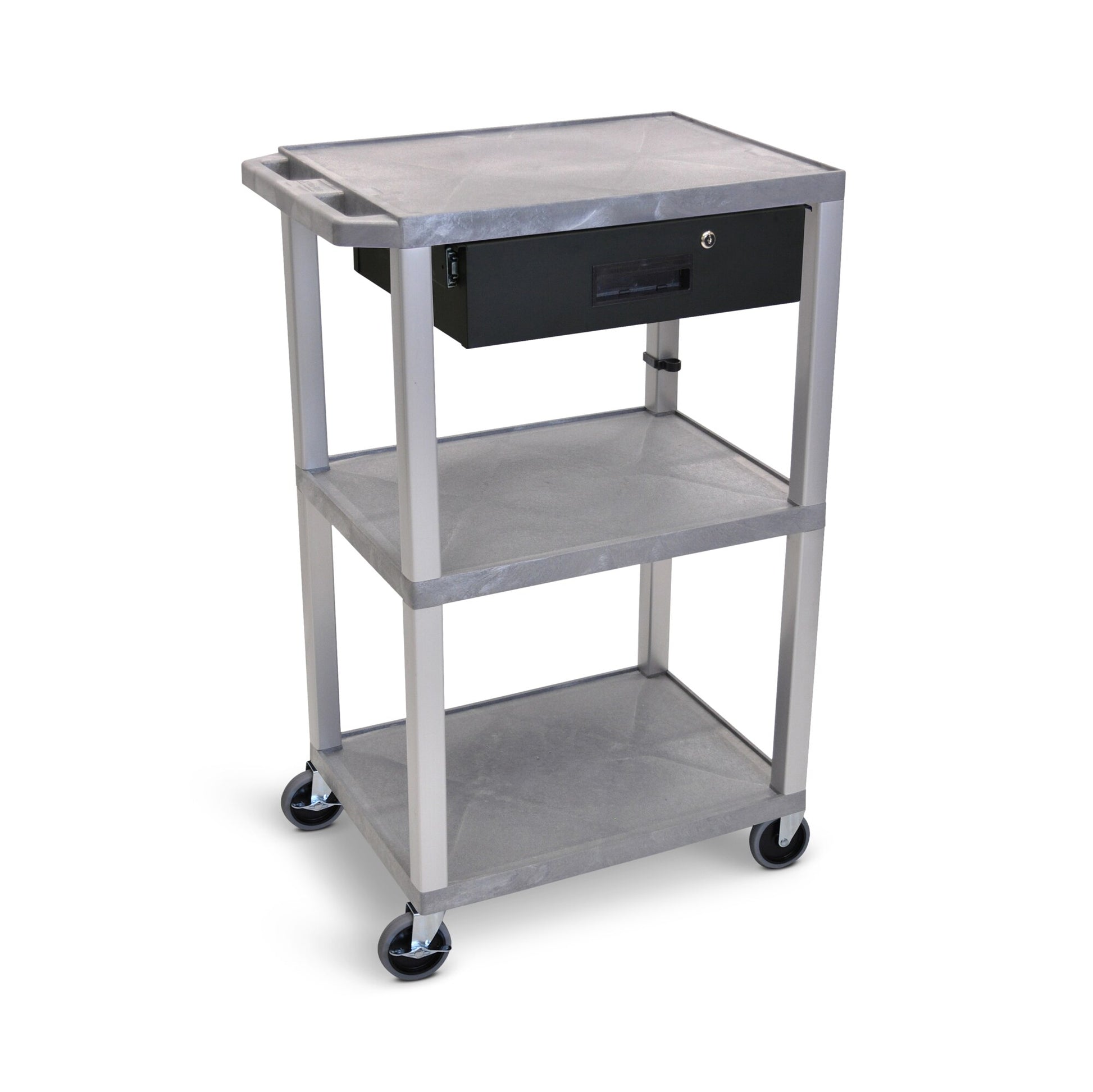 Luxor 42-in 1-Drawer Table Utility Cart UCPL1GYE-N-WTD