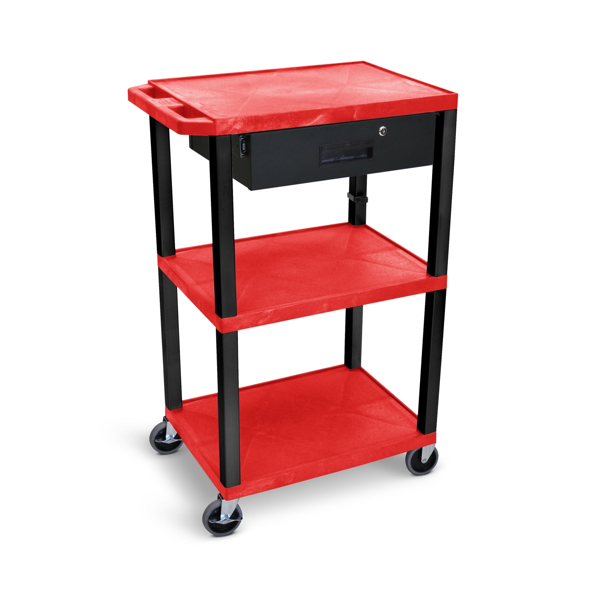 Luxor 42-in 1-Drawer Table Utility Cart UCPL1RE-B-WTD