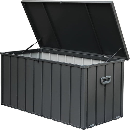 Runesay deck box 150-Gallon Gray Metal Deck Box