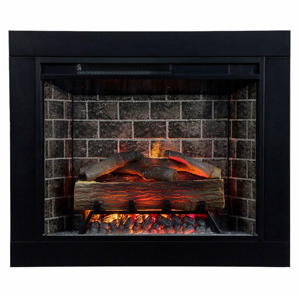 Modern Ember 29.5-in Black Electric Fireplace Insert EF-TL-28 & TRIM-28