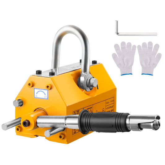 VEVOR Magnetic Lifter, 2200Lbs/1000Kg Pulling Capacity, 2.5 Safety Factor, Neodymium and Steel, Lifting Magnet with Release, Permanent Lift Magnets, Heavy Duty Magnet For Hoist, Shop Crane, Block, Board YCXU1000KGN42DISWV0