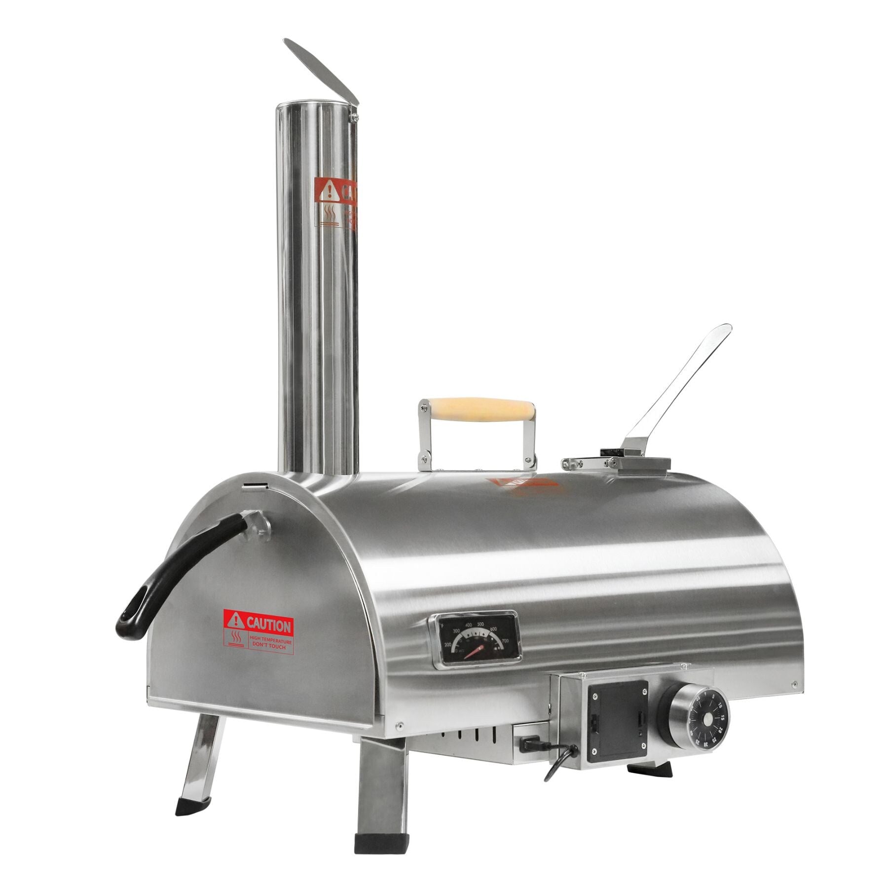 Maocao Hoom 12-Inch Automatic Rotating Pizza Oven Stainless steel Hearth Wood-fired Outdoor Pizza Oven