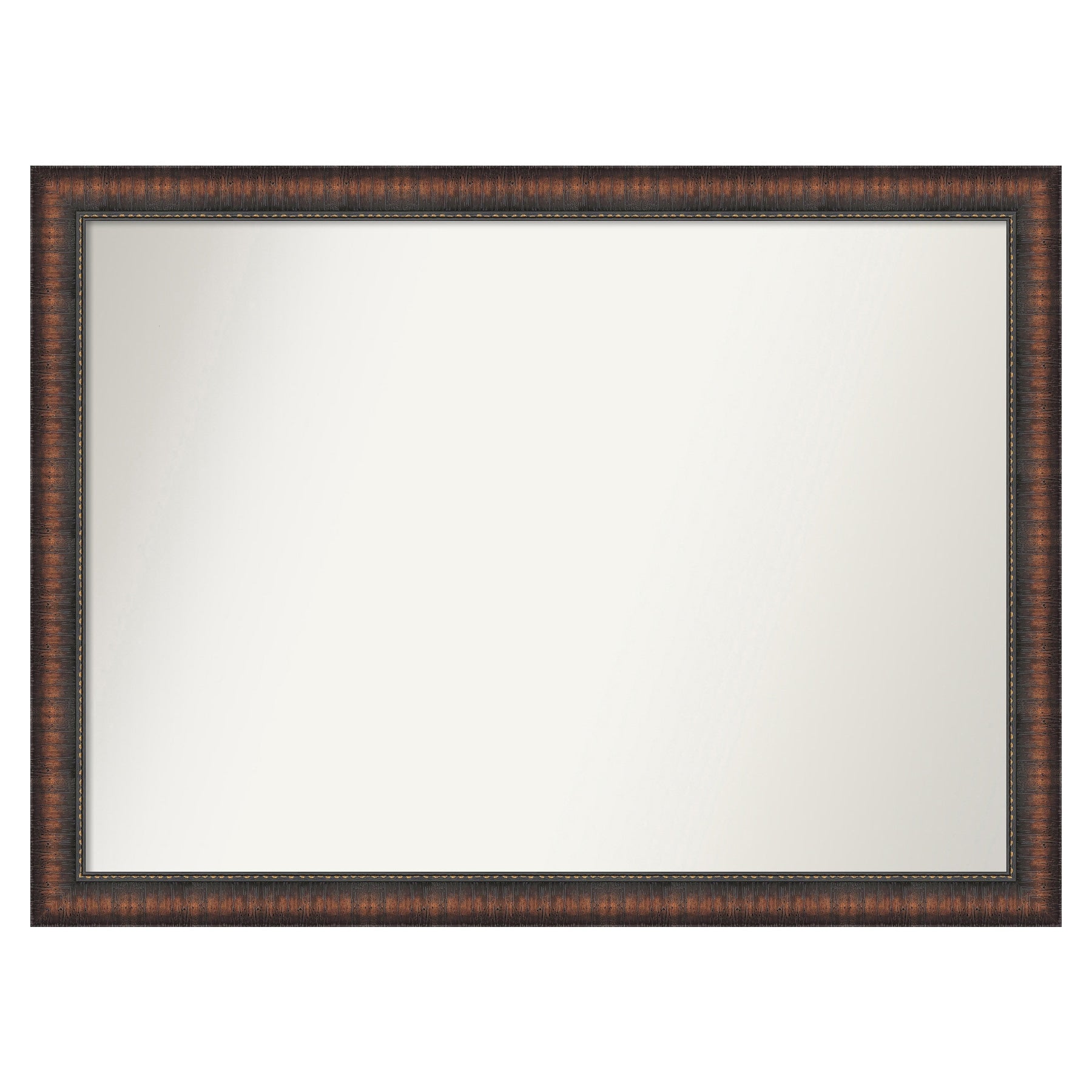 Amanti Art Caleb Brown Frame 42-Inches W x 31-Inches H Rectangle Salon Scoop Silver Framed Vanity Mirror