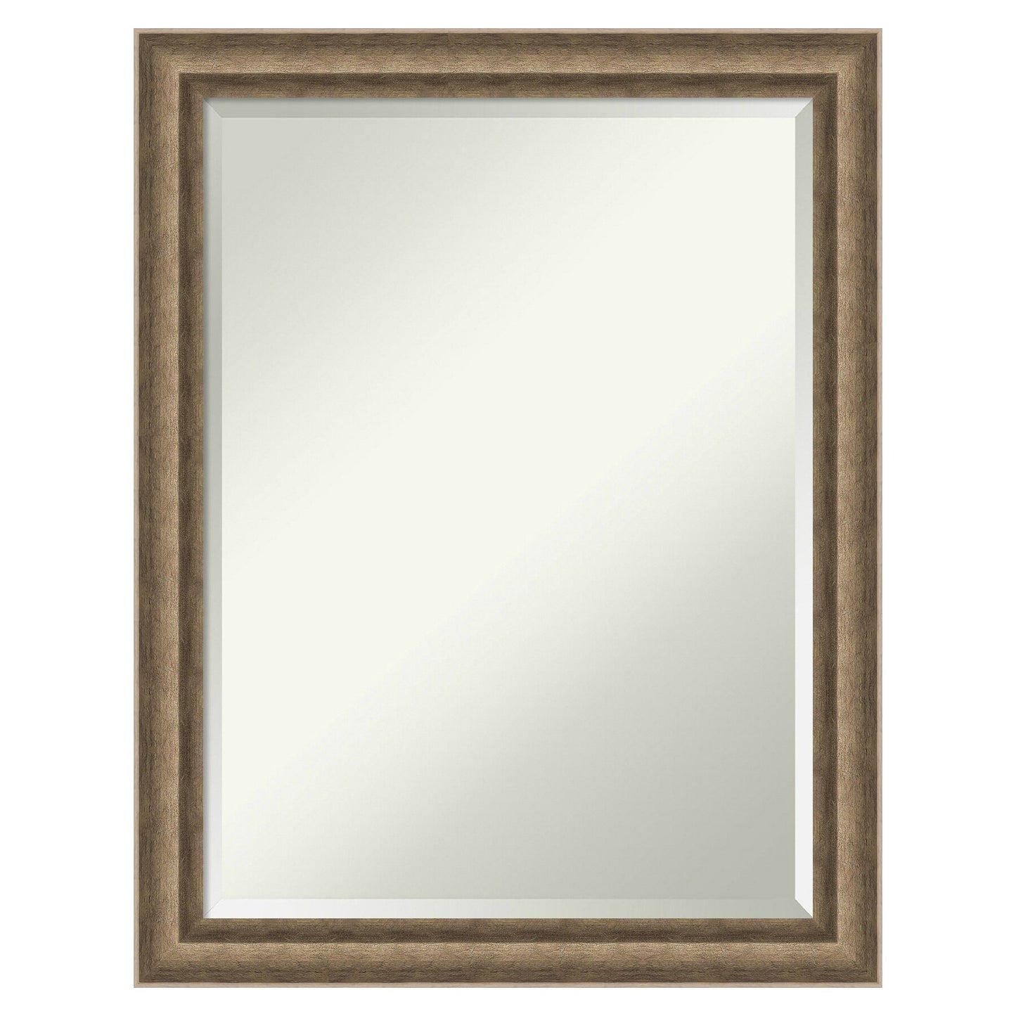 Amanti Art Angled Bronze Frame 21.25-in W x 27.25-in H Rectangle Angled Bronze Framed Vanity Mirror