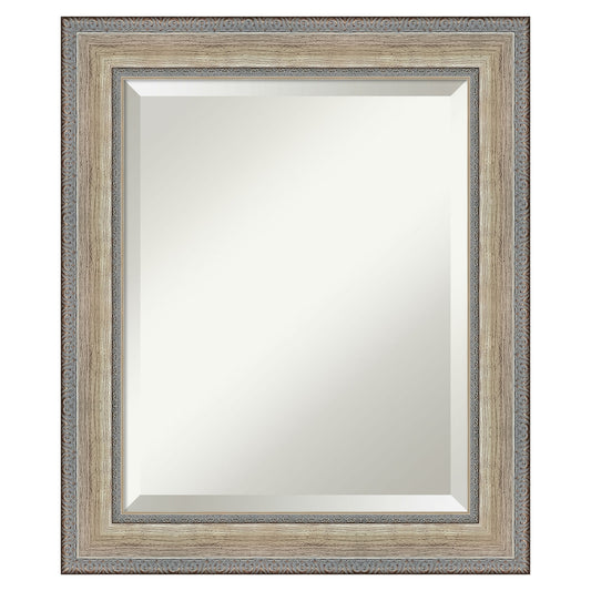 Amanti Art Fleur Silver Frame 21.25-Inches W x 25.25-Inches H Rectangle Salon Scoop Silver Framed Vanity Mirror