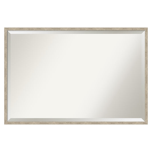 Amanti Art Imprint Pewter Frame 37-Inches W x 25-Inches H Rectangle Salon Scoop Silver Framed Vanity Mirror