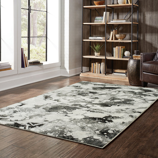 Archer Lane Arlington 6 x 9 (ft) Loomed Charcoal Rectangular Indoor Abstract Bohemian/Eclectic Pet Friendly Area rug