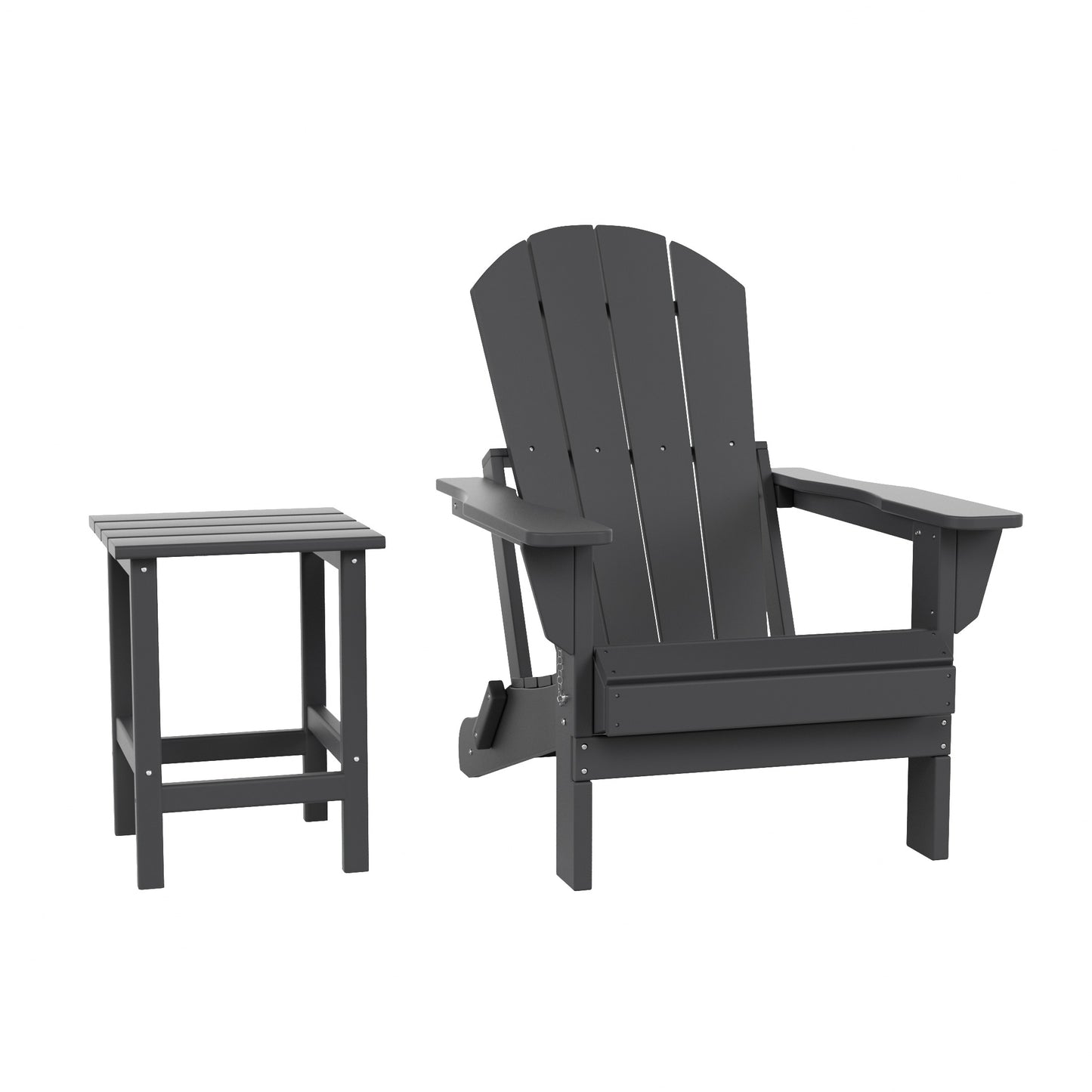 Westin Furniture Laguna Gray HDPE Frame Stationary Adirondack Chair with Slat Seat