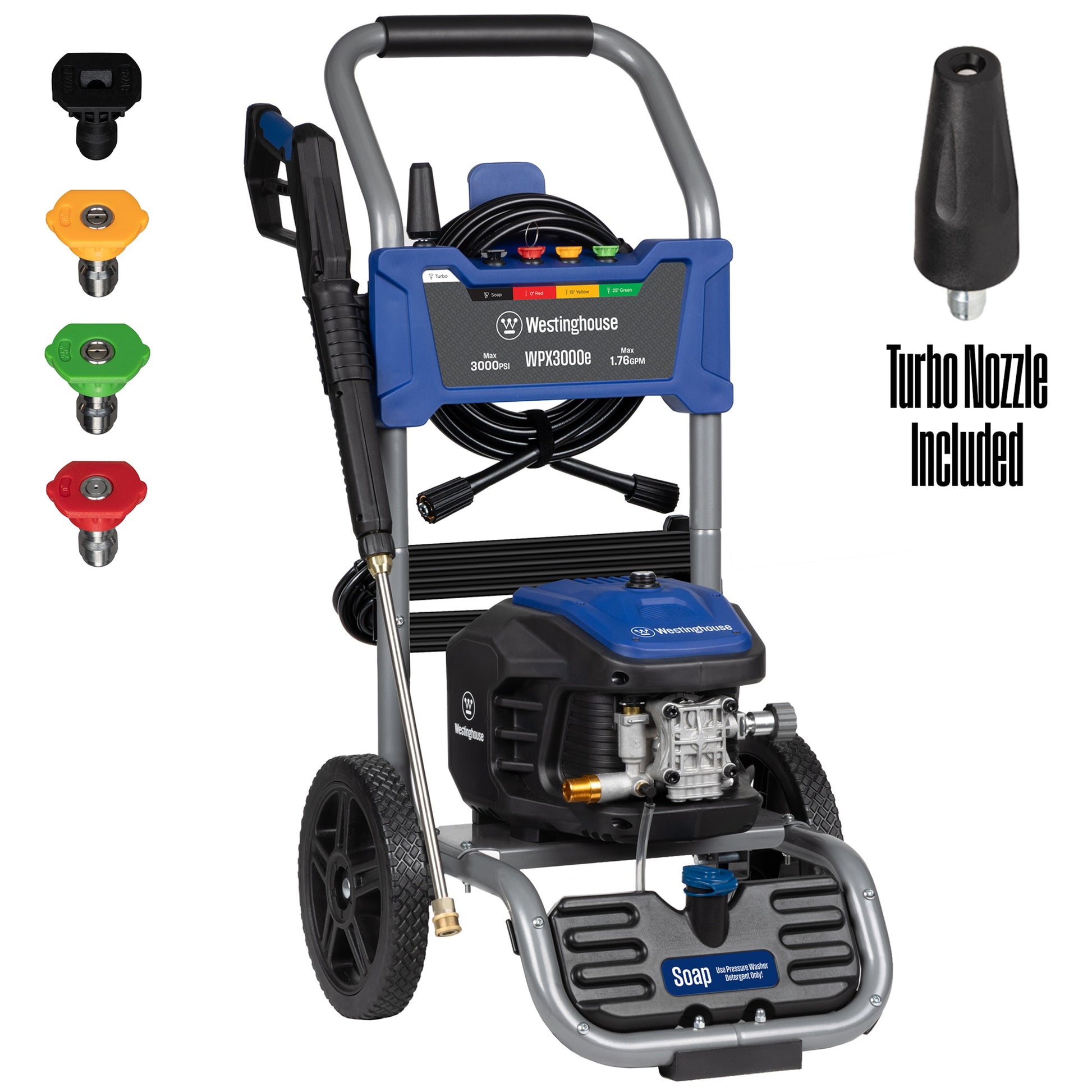 Westinghouse WPX3000e 3000 PSI 1.76-GPM Cold Water Electric Pressure Washer with 5 Spray Tips WPX3000E
