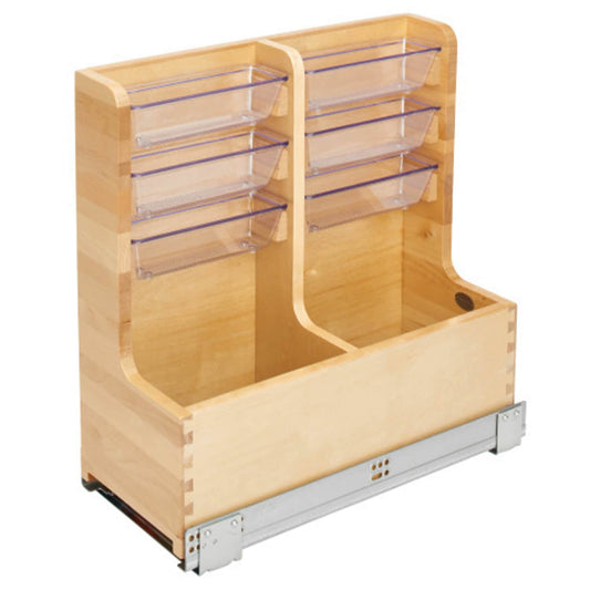 Rev-A-Shelf 11.66-in W x 18.87-in H x 18.75-in D 4 -Tier Cabinet-mount Natural Maple Wood Soft Close Pull-out Under-sink organizer