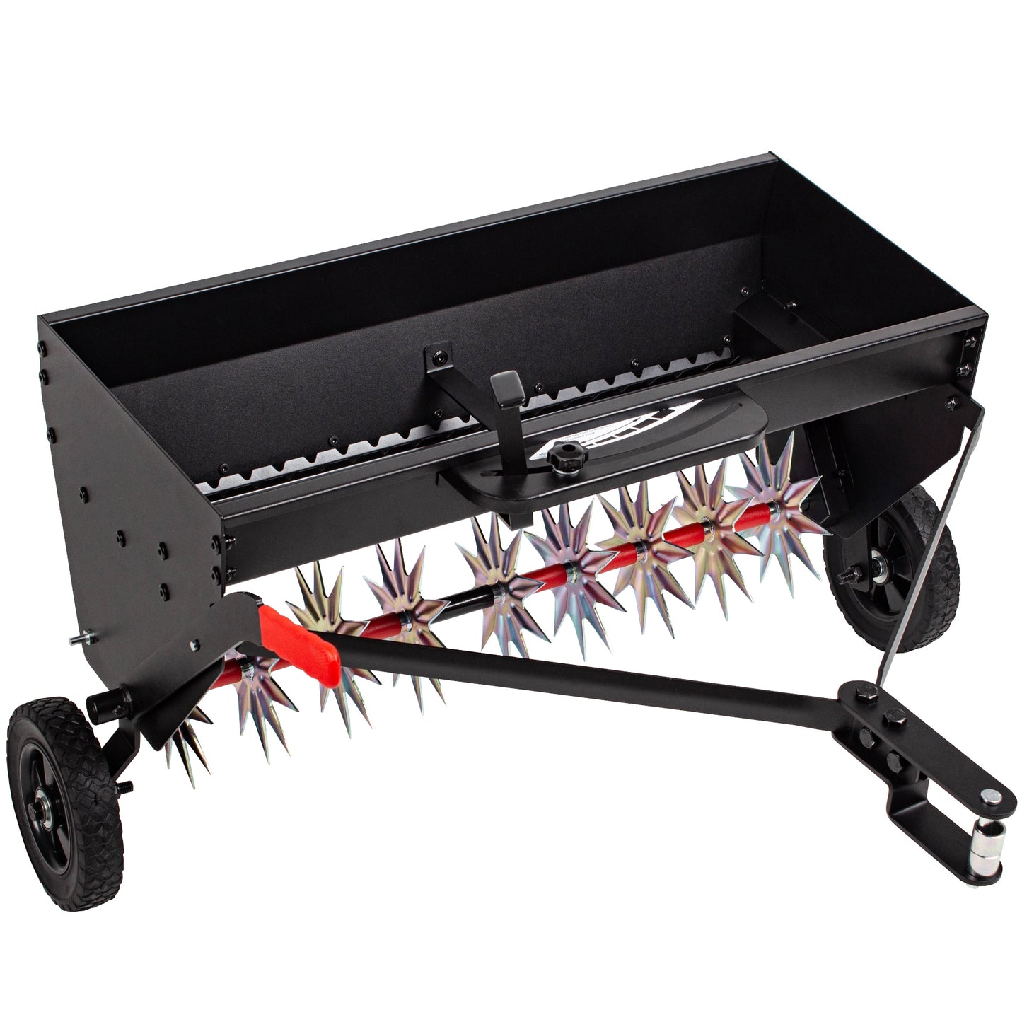 Suchtale 100-lb Capacity Spike Aerator Drop Tow-Behind Spreader SP-003-LS