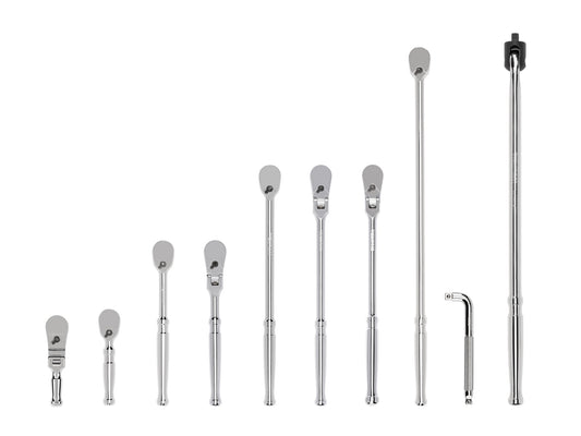 TEKTON 3/8 Inch Drive Ratchet, L-Handle, and Breaker Bar Set (10-Piece) SDR99103