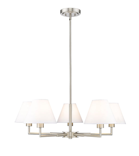 Z-Lite Leila 5 -Light Brushed Nickel Modern/contemporary For Use in Bedrooms, Dining Rooms, Foyers, Kitchens, Living Rooms Chandelier