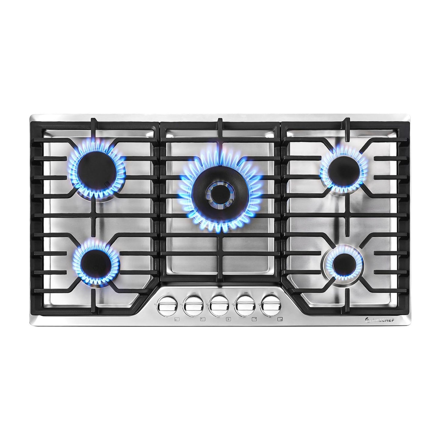 amzchef 36-in 5 burners Stainless steel Gas Cooktop