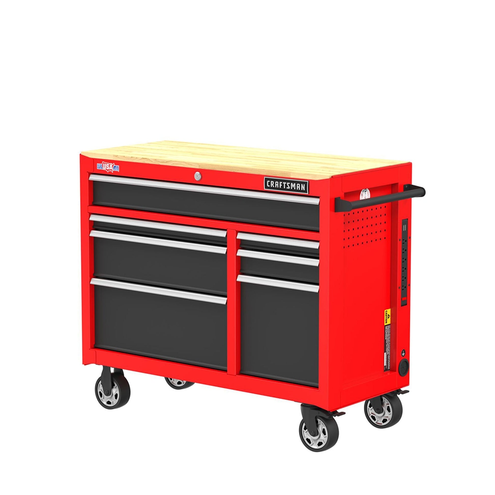 CRAFTSMAN 2000 Series 40.6-in L x 34-in H 7-Drawers Rolling Red Wood Work Bench CMST98271RB