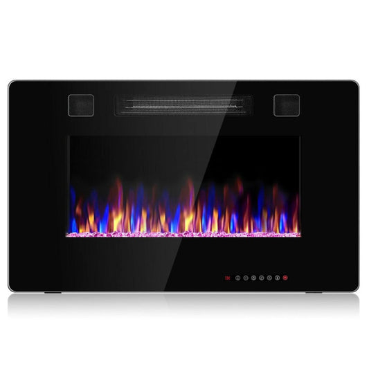 Mondawe 30-in W Black Infrared Quartz Electric Fireplace MO-EP24702