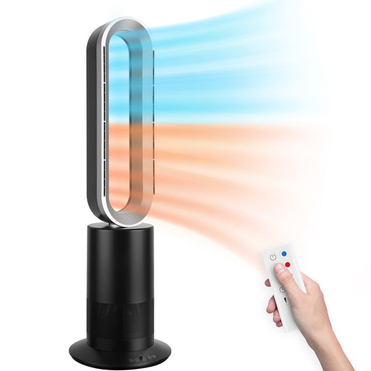 Mondawe 34-in 120-Volt 10-Speed High Velocity Indoor/Outdoor Black Oscillating Tower Fan with Remote MO-H318117