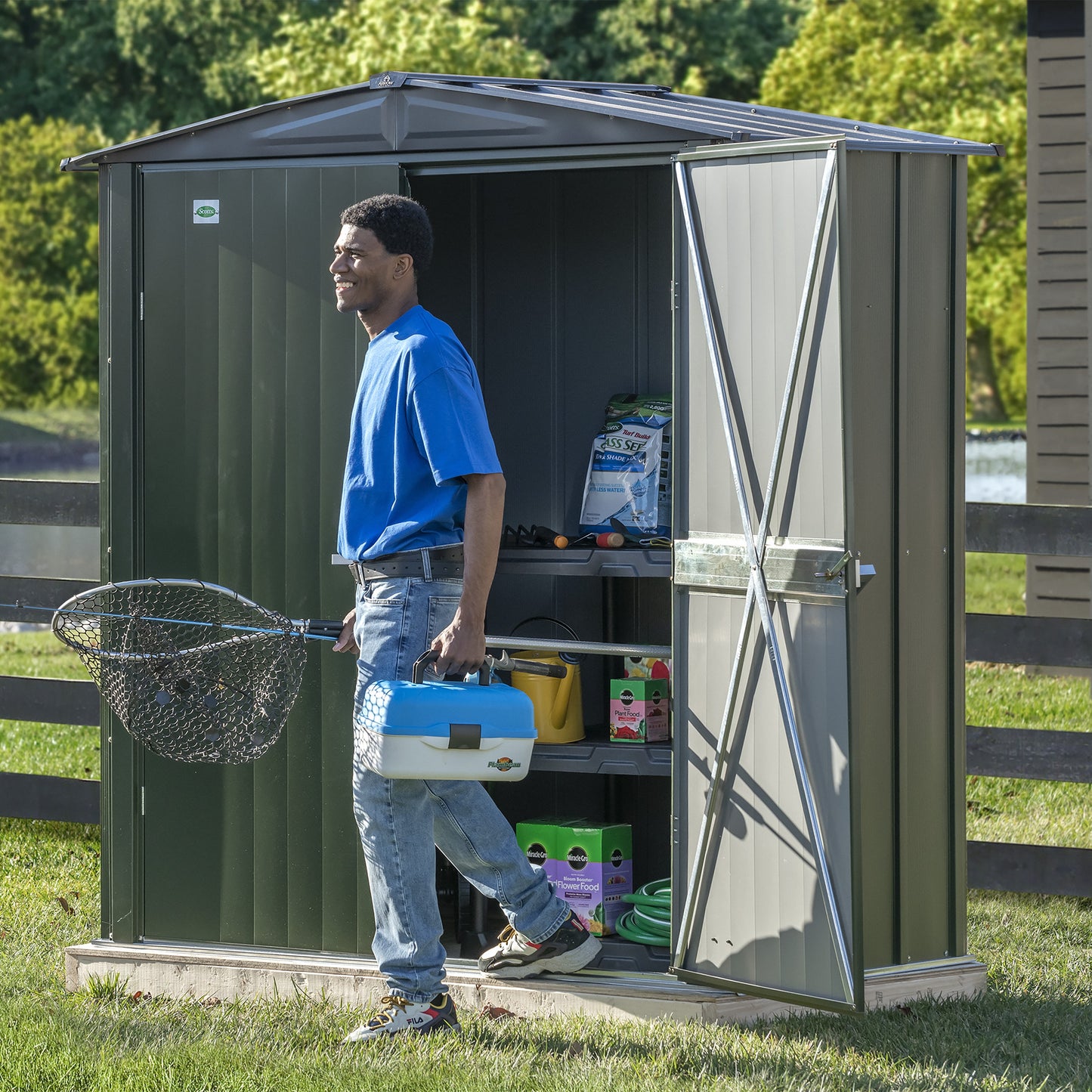 Scotts 6-ft x 3-ft Garden Galvanized steel Metal Storage Shed
