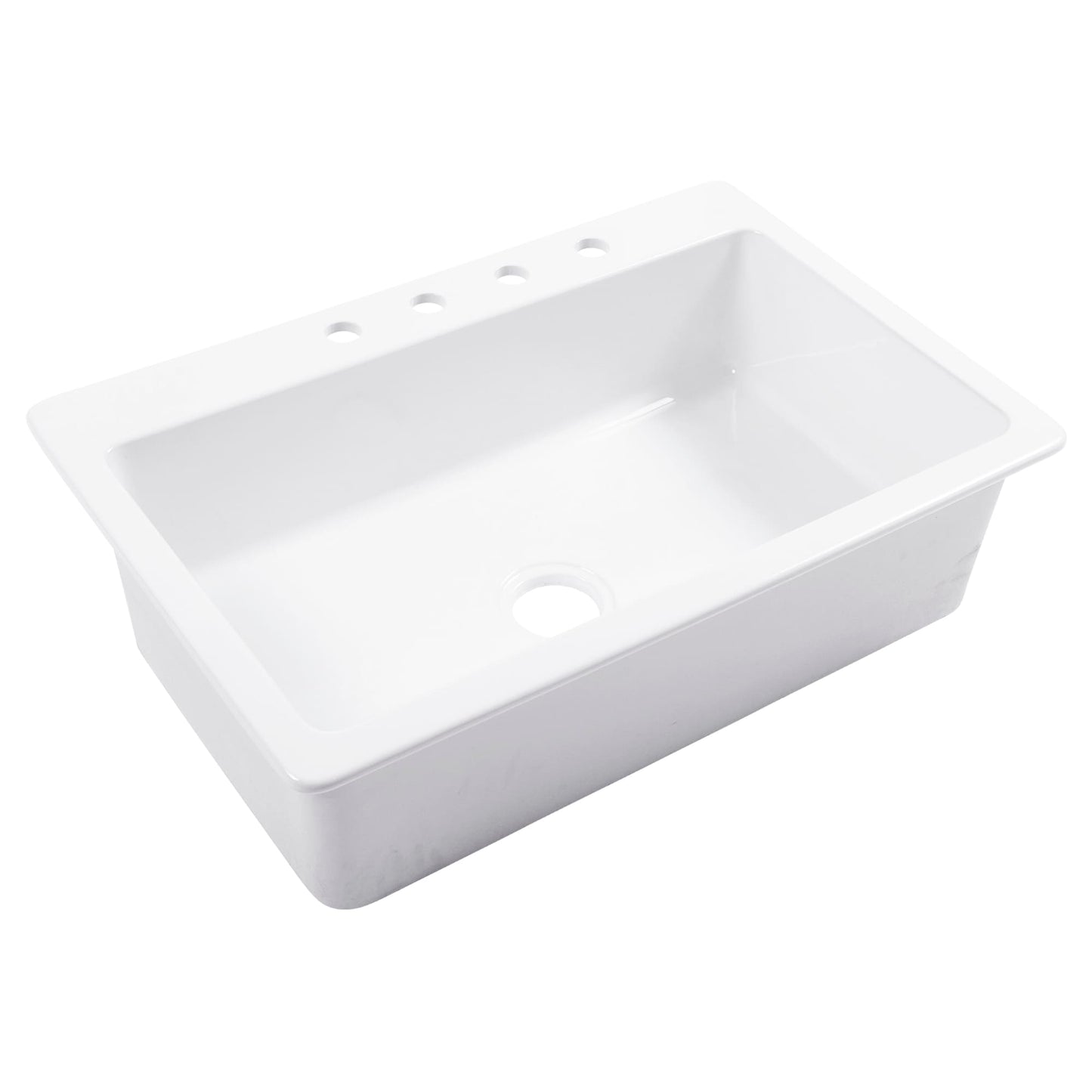 SINKOLOGY Jackson Drop-in 33-in x 22-in Fireclay Single bowl Kitchen Sink