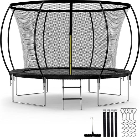 Siavonce Trampolines 8.5-ft Round Kids in Black