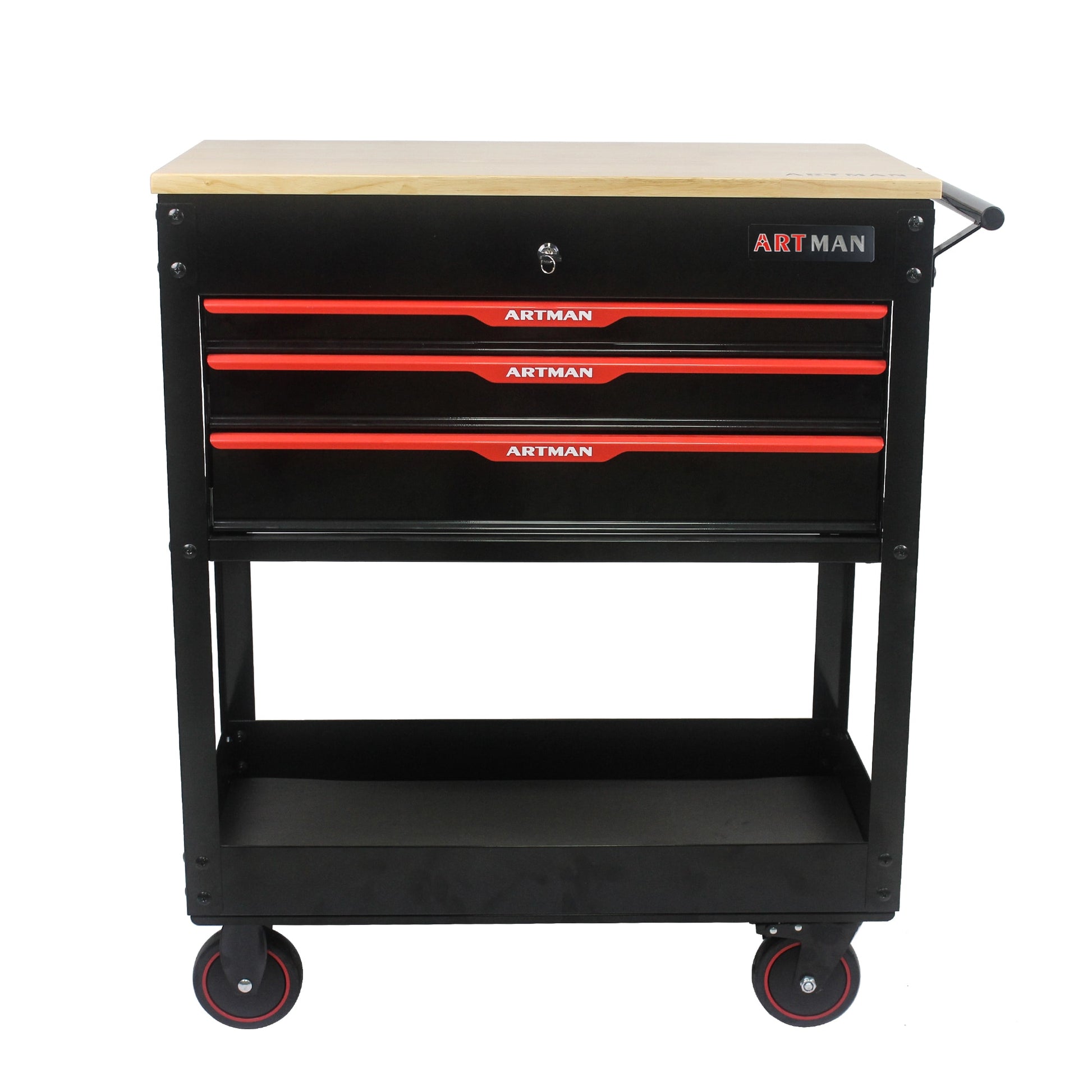 Siavonce Bottom Tool Cabinets 17.51-in W x 38.38-in H 3-Drawer Metal Tool Cabinet (Black) XH90503