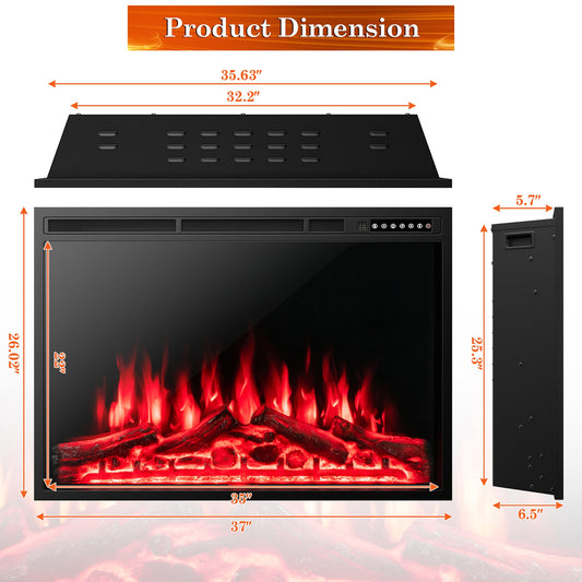 Goplus 6.5-in Black Electric Fireplace Insert FP10191