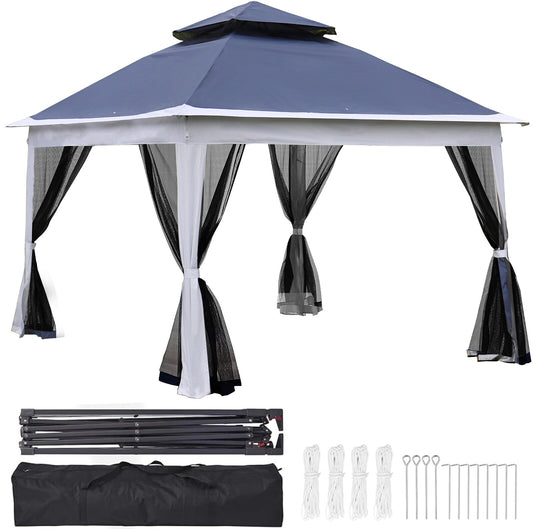 Kahomvis 11-ft x 11-ft Blue Square Pop-up Soft top Roof