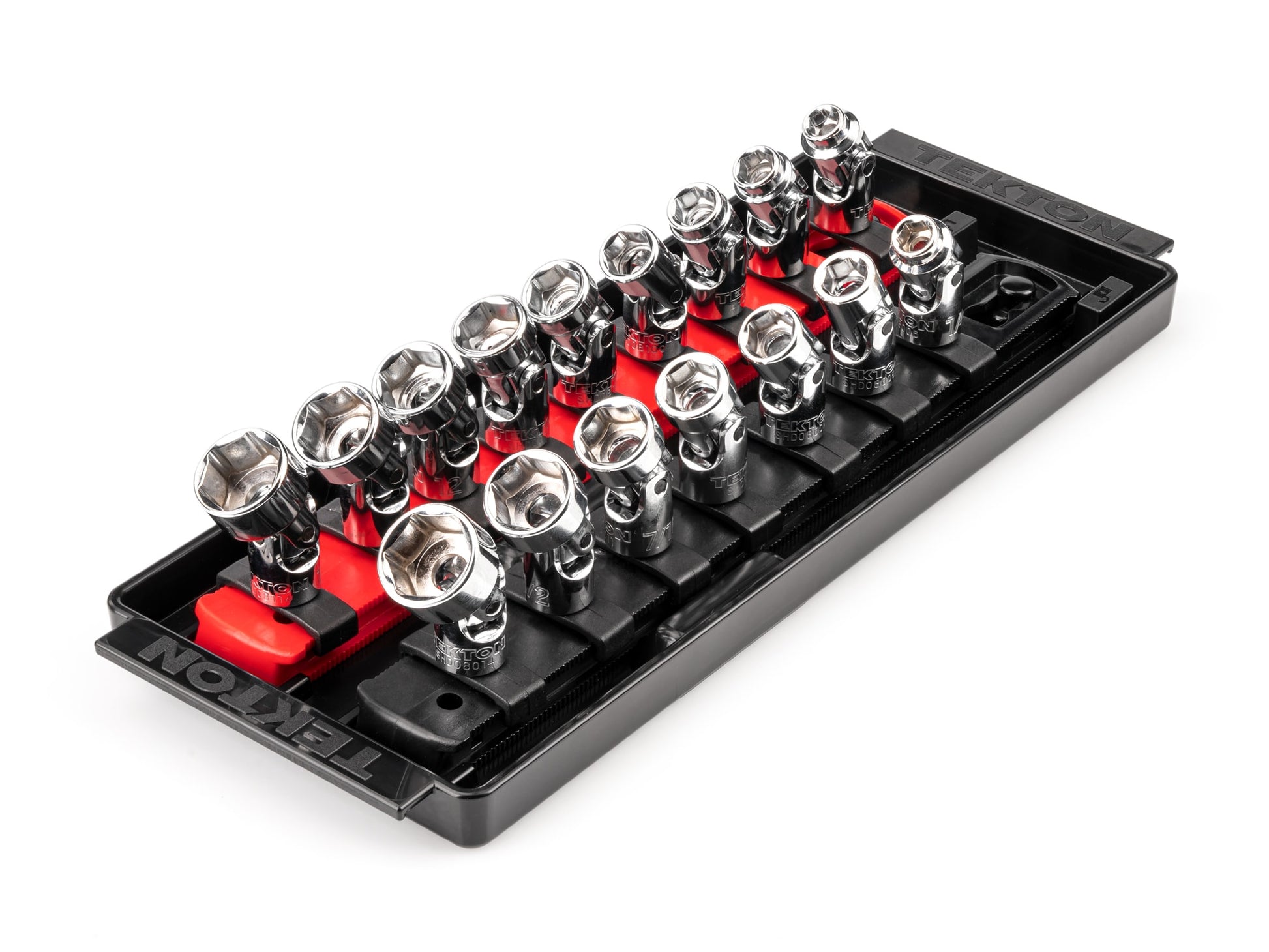 TEKTON 1/4-in Drive Standard (SAE) and Metric Universal Joint Socket Set (16-Pieces) SHD90217