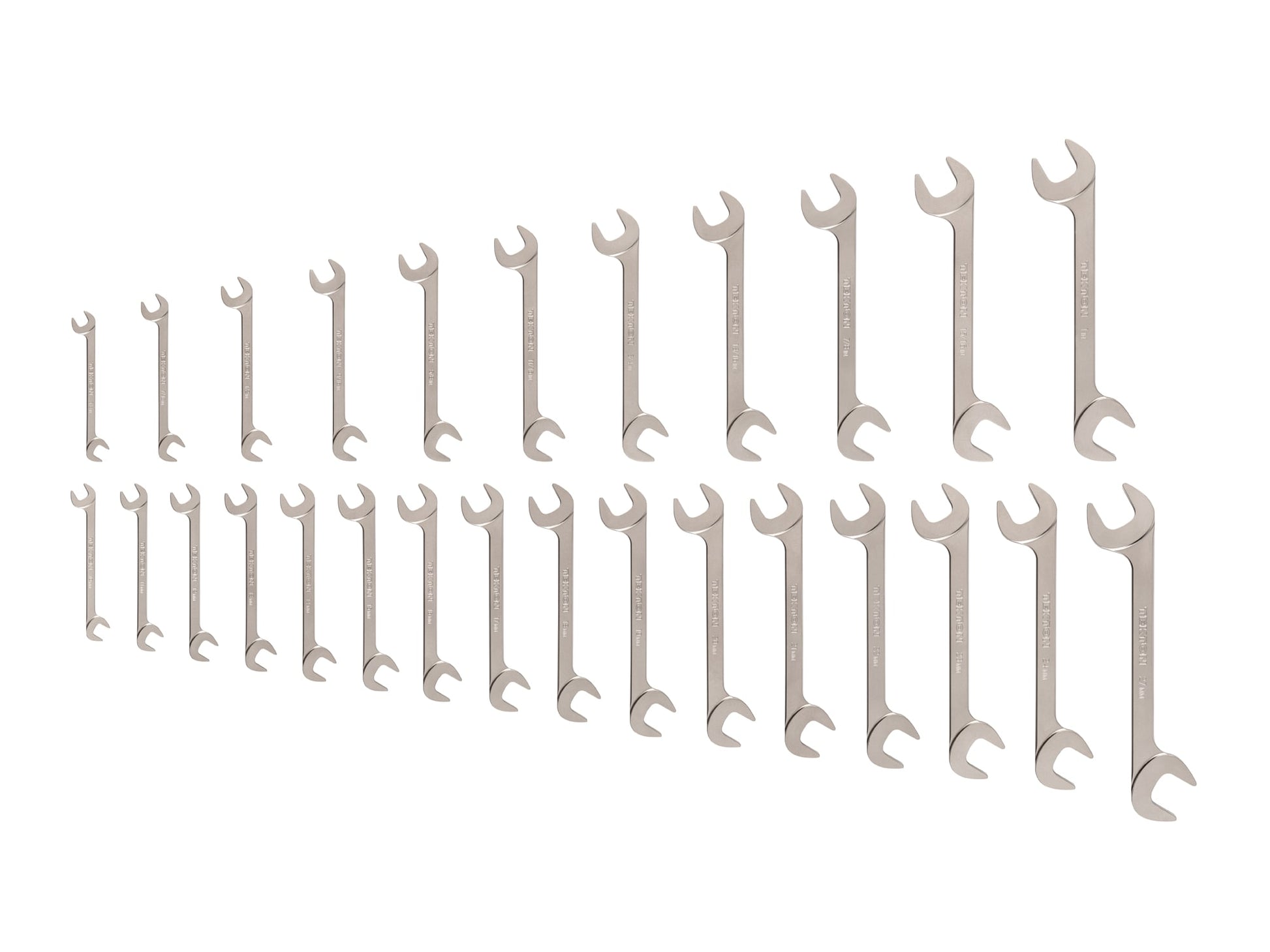 TEKTON 27-Piece Set SAE and Metric Angle Open End Wrench WAE93002