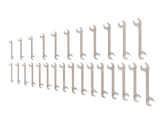 TEKTON 27-Piece Set SAE and Metric Angle Open End Wrench WAE93002