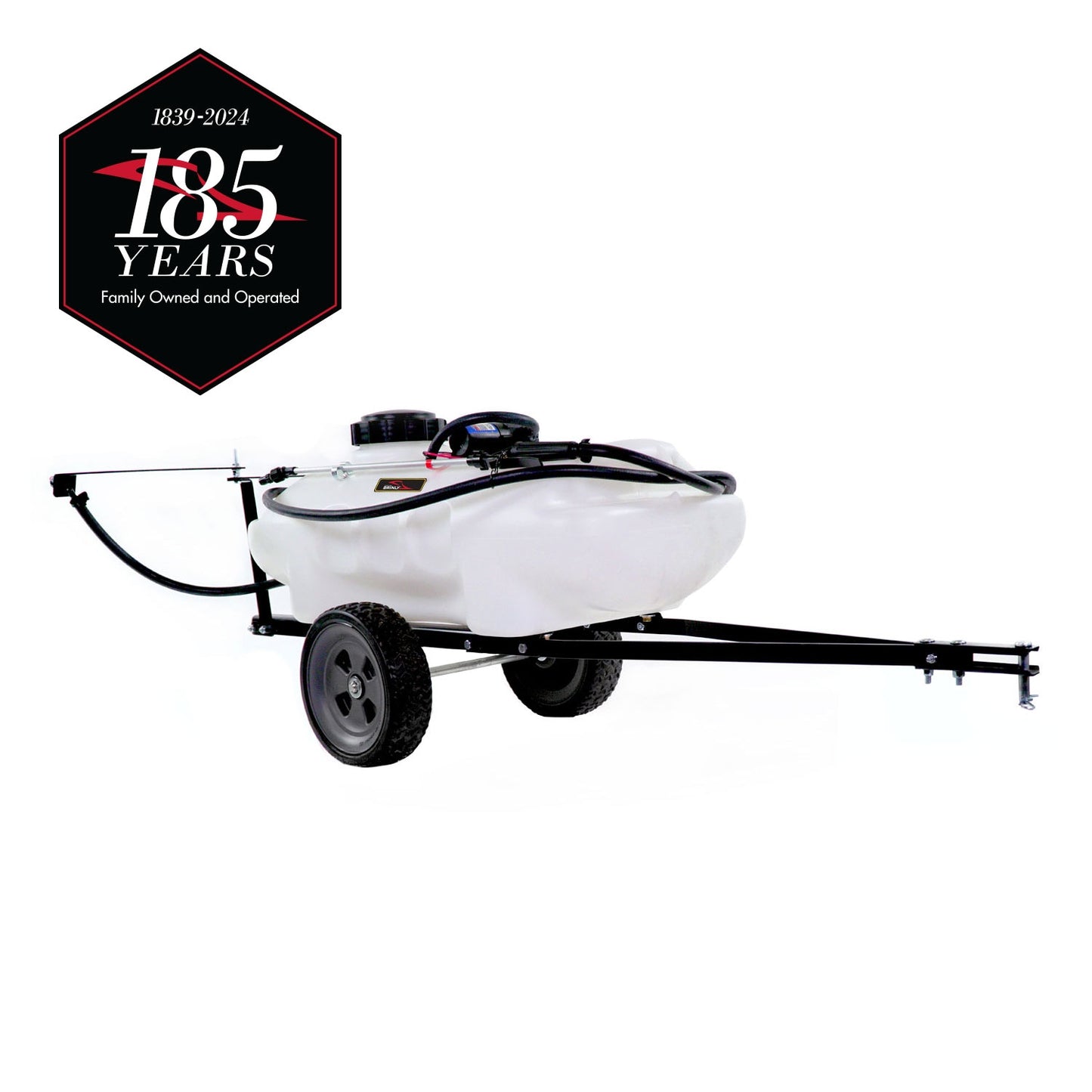 Brinly 15-Gallon 12-volt Battery Operated Plastic Pull-behind Sprayer ST-152BH-A