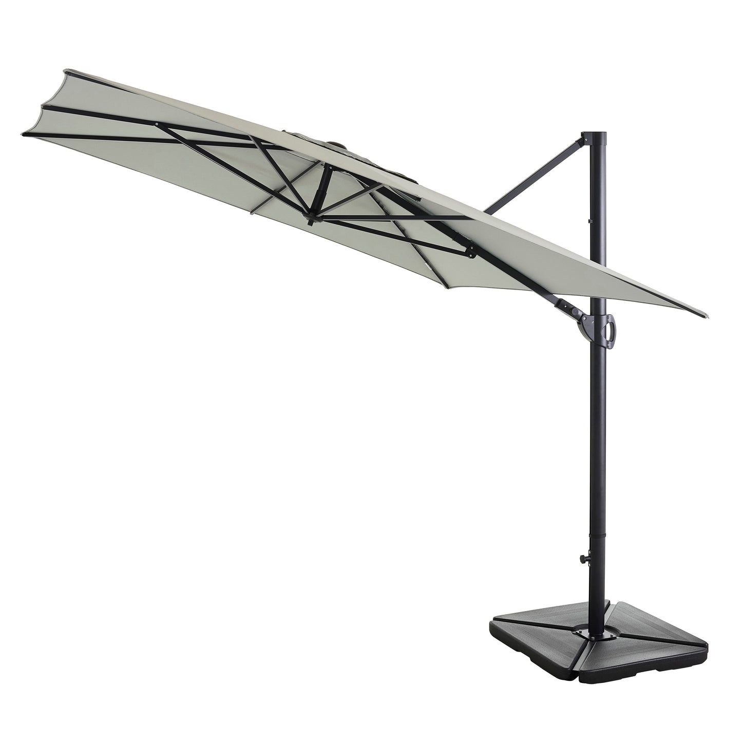 allen + roth 8-ft Aluminum Gray Slide-tilt Cantilever Patio Umbrella with Base