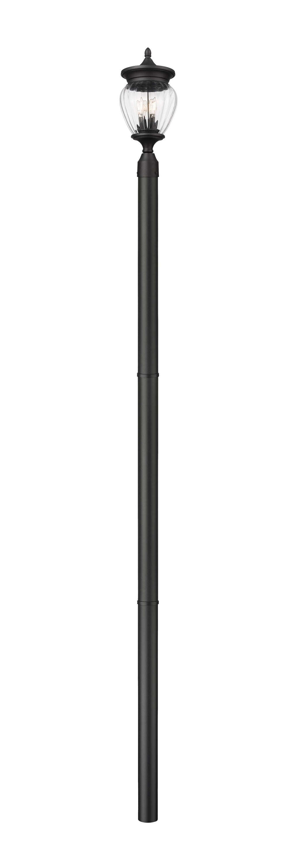 Z-Lite Davina 114.25-in H Black Hardwired LED Incandescent Post light