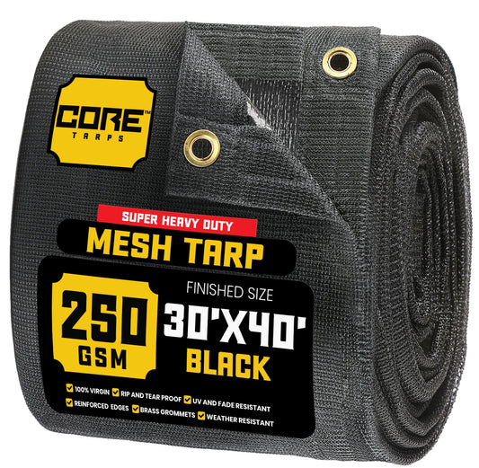 Core Tarps 30-ft x 40-ft Black Commercial Polyethylene