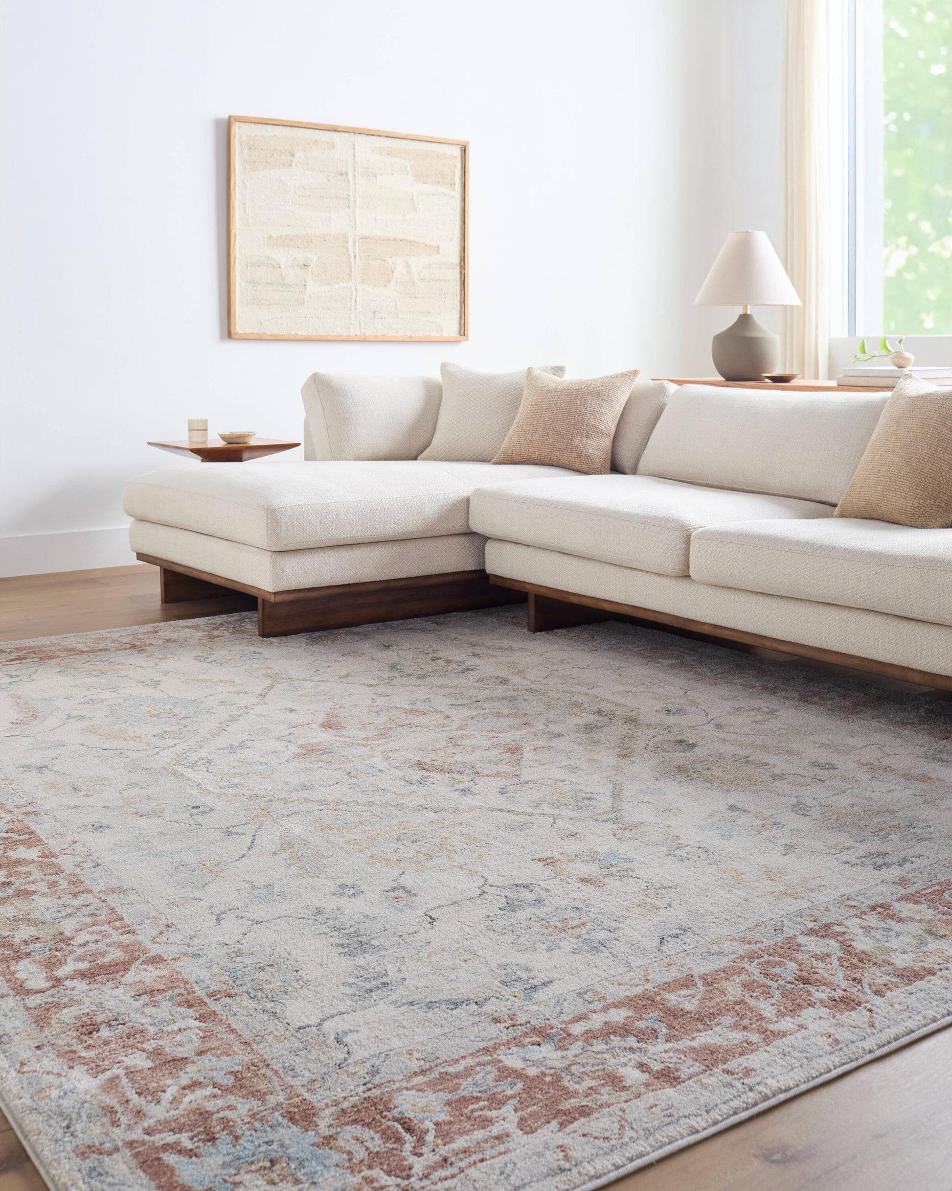 allen + roth with STAINMASTER Himalayan Dream 9 x 12 (ft) Loomed Rust Rectangular Indoor Medallion Oriental Pet Friendly Area rug