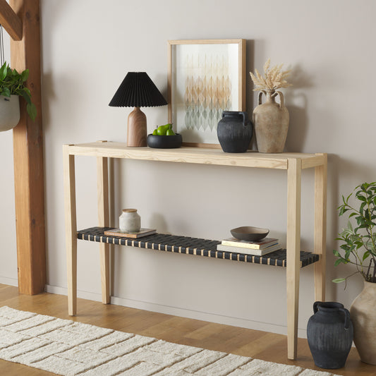 Safavieh Coastal Wood Unfinished Teak 60.5-in W x 40.5-in H Console table