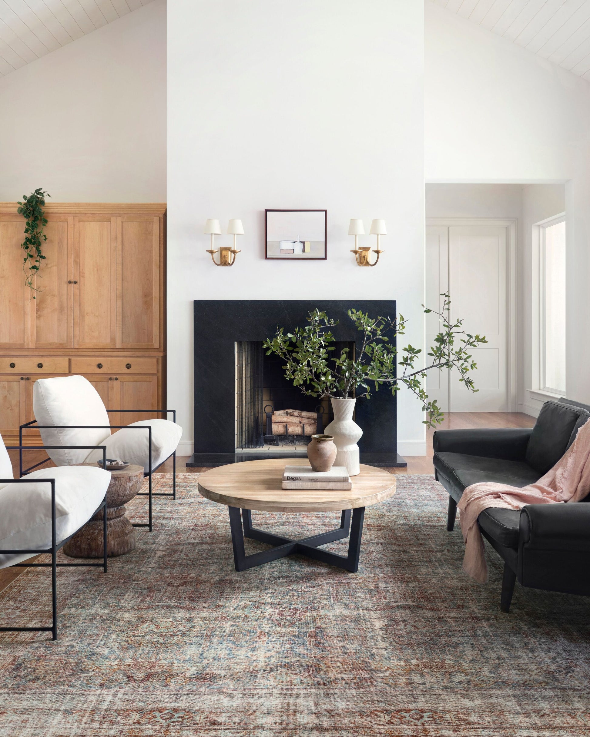 Chris Loves Julia x Loloi Jules 8 x 10 (ft) Loomed Lagoon / Brick Rectangular Indoor Distressed/Overdyed Oriental Pet Friendly Area rug